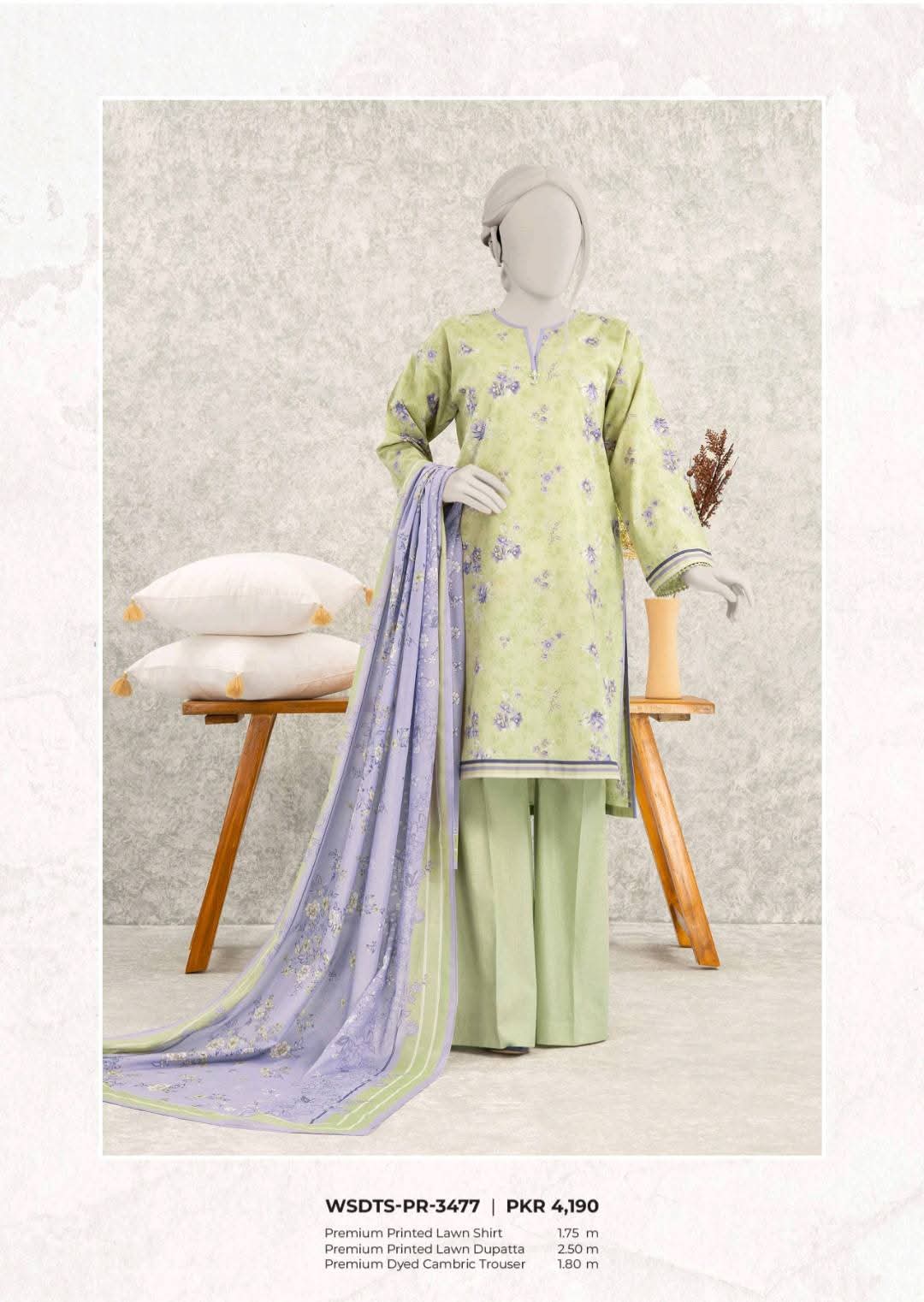 MTJ Printed Lawn 3 Piece