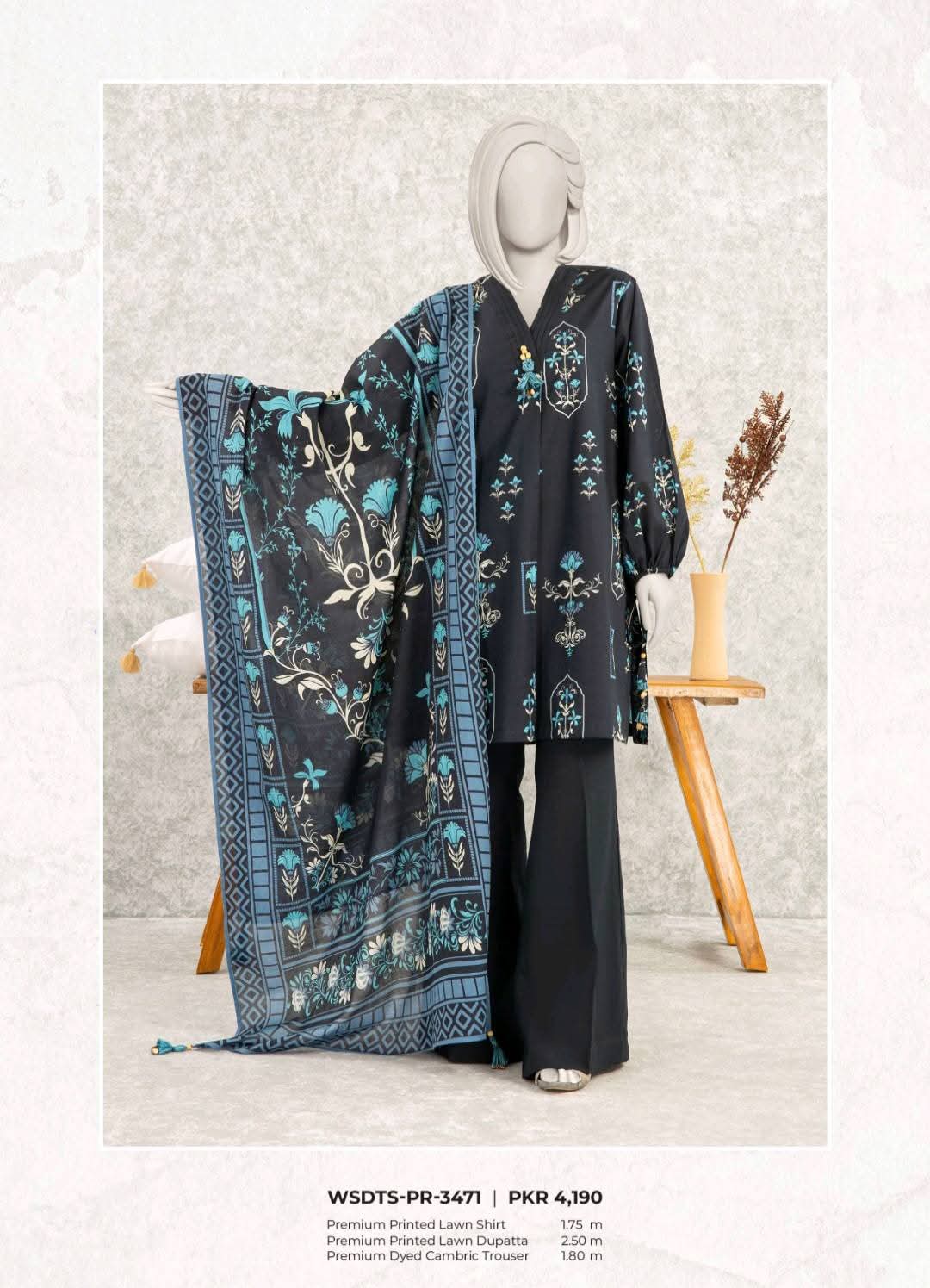 MTJ Printed Lawn 3 Piece