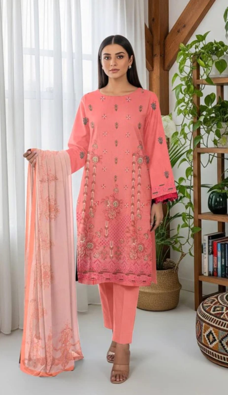 Fizza Noor Chashni Embroidered Lawn 3 piece