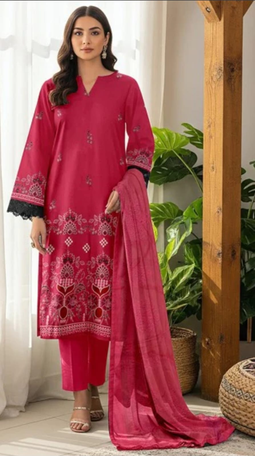 Fizza Noor Chashni Embroidered Lawn 3 piece